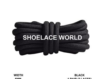 Cordones negros de primera calidad de 47 pulgadas, 5 mm, compatibles. 350 cordones de repuesto de colores. Envío desde EE. UU. al día siguiente.