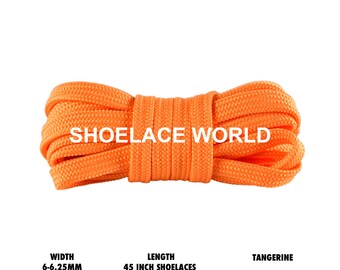 Cordones deportivos Tangerine de 45 pulgadas, planos, delgados y huecos, de 6-6,25 mm, con un diseño vibrante para correr. Envío desde EE. UU. al día siguiente.