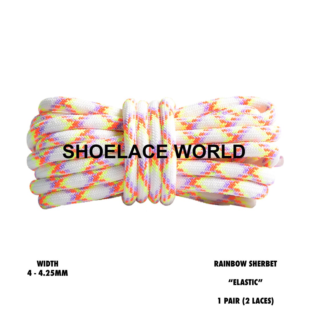 Sheebay Ropes Rainbow Sherbet Elastic Rope Multicolor Shoelaces 4.25 Mm Laces Ships ...