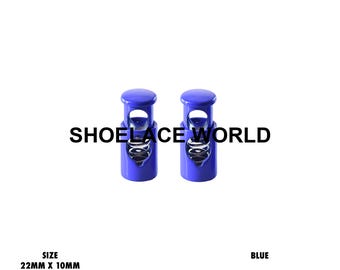 Blue Metal Shoelace Lace Locks Premium Lace Stoppers Ships Out From The USA Next Day