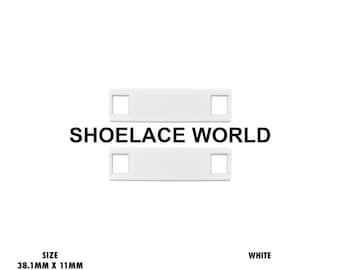White Metal Shoelace Lace Tags Premium Lace Charms 1.5" Dubraes Ships Out From The USA Next Day