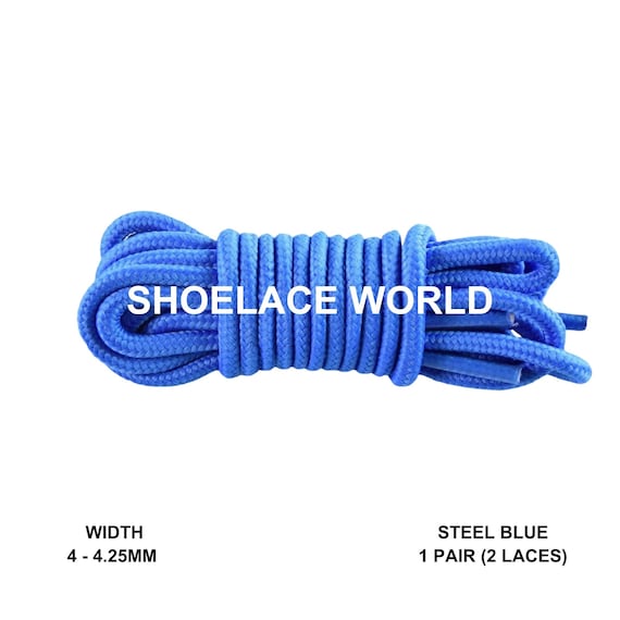 Lacci per scarpe rotondi sottili blu acciaio da mm a 4,25 mm