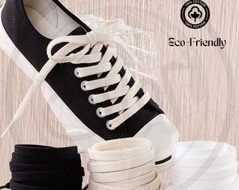 Cordones planos de algodón suave y cómodos, bonitos y duraderos. Envío rápido desde EE. UU. al día siguiente. Hermosos regalos para él y para ella.