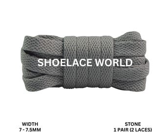 Stone Slim Flat Shoelaces 7-7.5mm Laces Ships Out From The USA Next Day
