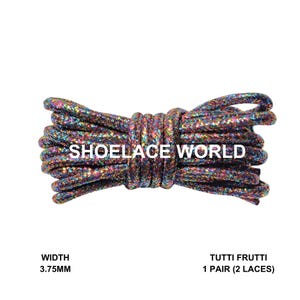 Tutti Frutti Rope Shoelaces 3.75mm Colorful Pattern Laces Ships Out From The USA Next Day