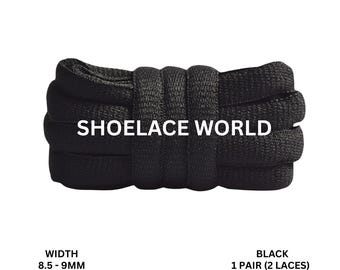 Black Premium Thick Oval Shoelaces 8.5-9mm Compatible SB Replacement Dunk Laces Ships Out From The USA Next Day