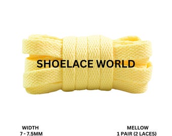 Mellow Slim Flat Shoelaces 7-7.5mm Laces Ships Out From The USA Next Day
