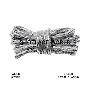 Silver Rope Shoelaces 3.75mm Colorful Pattern Laces Ships Out From The USA Next Day