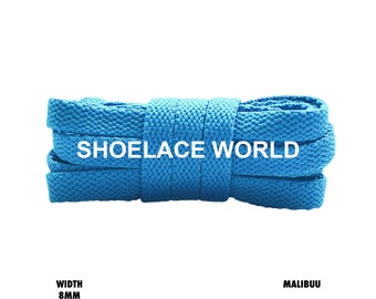 Malibuu Flat Shoelaces 8mm Laces Ships Out From The USA Next Day