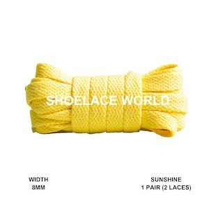 Sunshine Pretty Pack Flat Shoelaces 5/16 Inch 8mm Laces Ships Out From The USA Next Day
