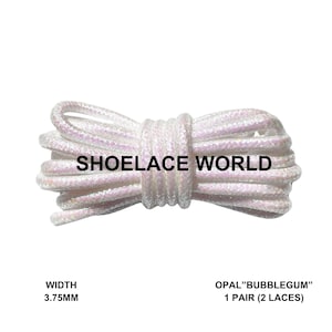 Opal Bubblegum Glitter Rope Shoelaces 3.75mm Colorful Pattern Laces Ships Out From The USA Next Day