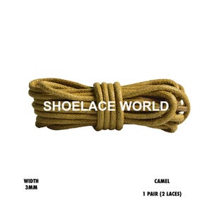 Camel Rope Thin Wax Shoelaces 3mm Laces Ships Out From The USA Next Day