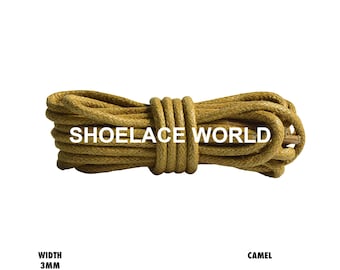 Camel Rope Thin Wax Shoelaces 3mm Laces Ships Out From The USA Next Day