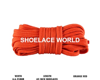 Cordones deportivos planos, delgados y huecos, de 45 pulgadas, color naranja y rojo, de 6 a 6,25 mm, con un diseño vibrante para correr. Envío desde EE. UU. al día siguiente.