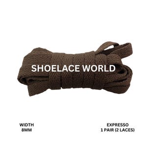 Expresso Classic Flat Shoelaces 5/16 Inch 8mm Laces Ships Out From The USA Next Day
