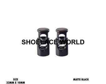 Matte Black Metal Shoelace Lace Locks Premium Lace Stoppers Ships Out From The USA Next Day