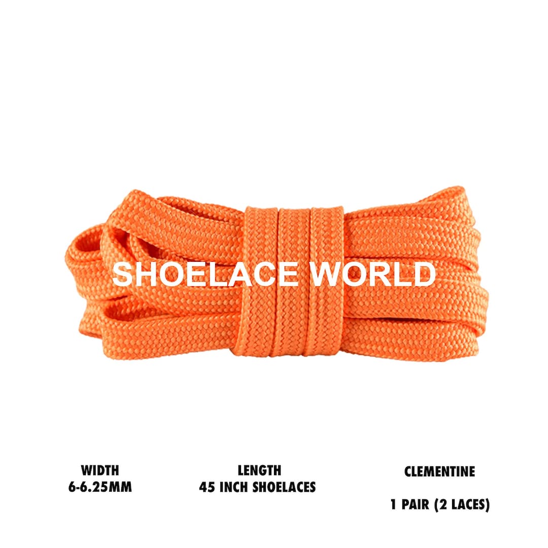 Clementine 45 Inches Slim Flat Hollow Shoelaces 6-6.25mm Vibrant
