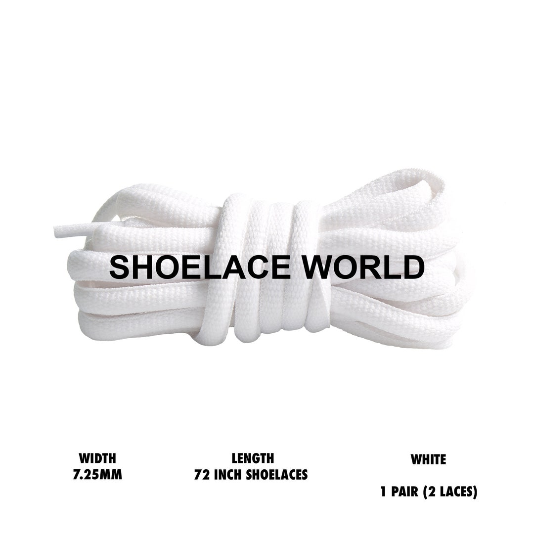 White Premium Solid 72 Inches Oval Shoelaces