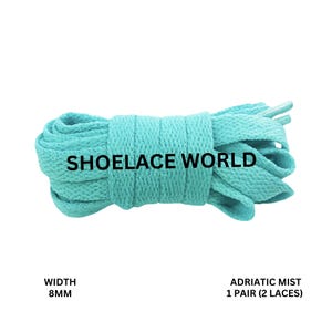Adriatic Mist Classic Flat Shoelaces 5/16 Inch 8mm Laces Ships Out From The USA Next Day