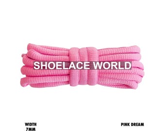 Pink Dream Slim Oval Shoelaces 7mm Classic Laces Ships Out From The USA Next Day