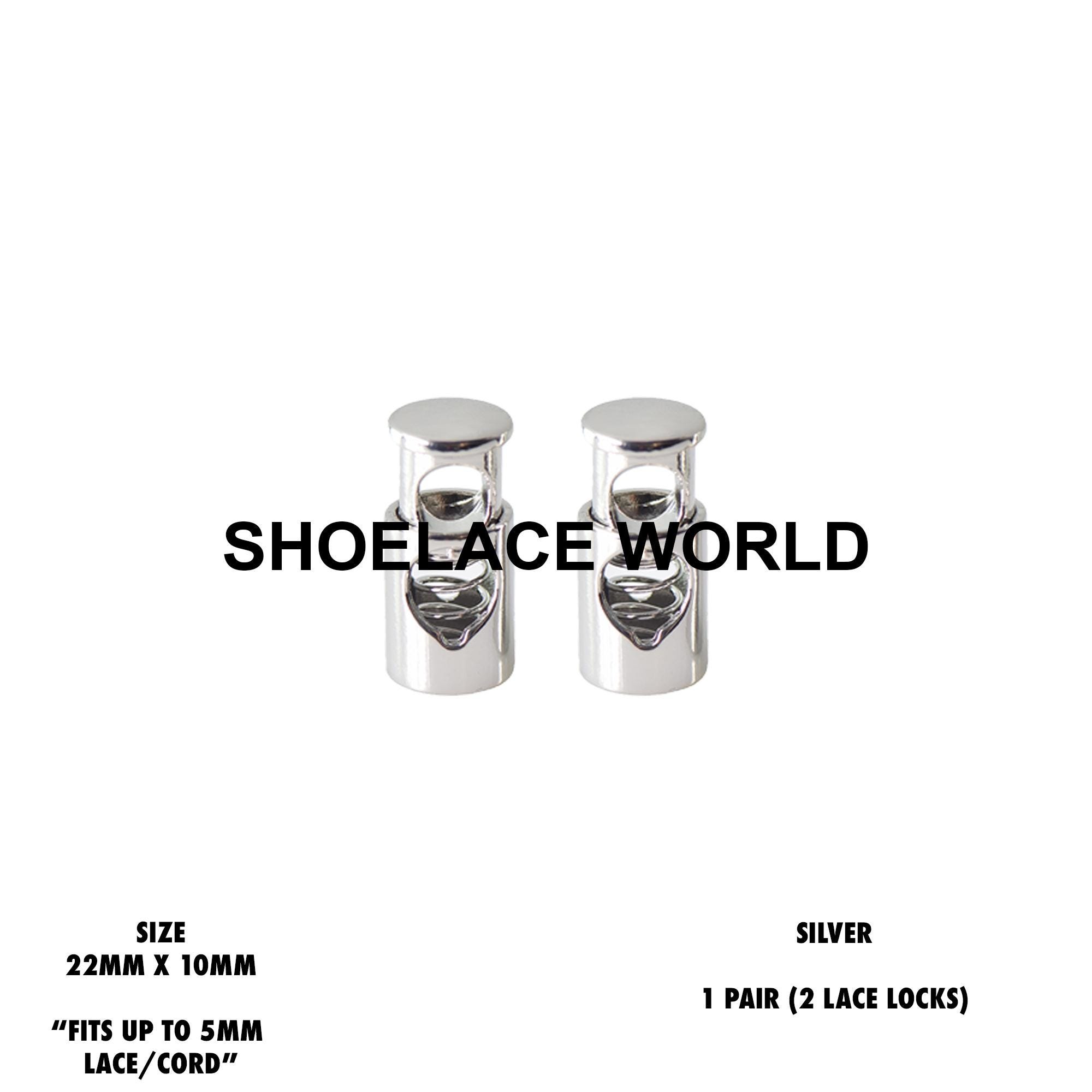 シルバーメタルシューレースロックプレミアムレースストッパーは米国