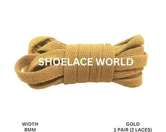 Cordones planos clásicos Dijon de 8 mm y 5/16 de pulgada. Envío desde EE. UU. al día siguiente.