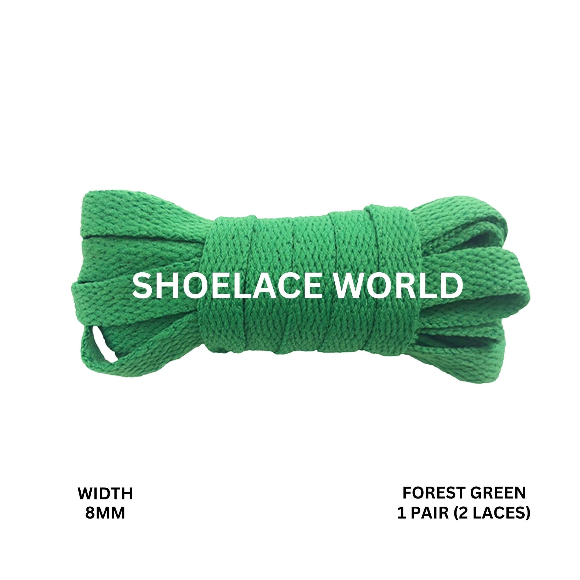 Forest Green Classic Flat Shoelaces 5/16 Inch 8mm Laces Ships Out