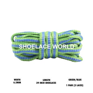 Grün / Blau 39-Zoll-Multicolor Oval Schnürsenkel 6,5 mm Bunte Schnürsenkel Schiffe aus den USA am nächsten Tag