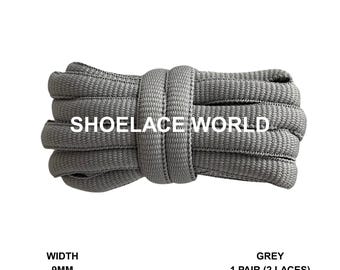 Grey Oval Wide V2 Shoelaces 9mm Compatible SB Replacement Dunk Laces Ships Out From The USA Next Day