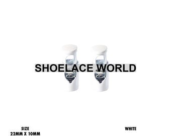White Metal Shoelace Lace Locks Premium Lace Stoppers Ships Out From The USA Next Day