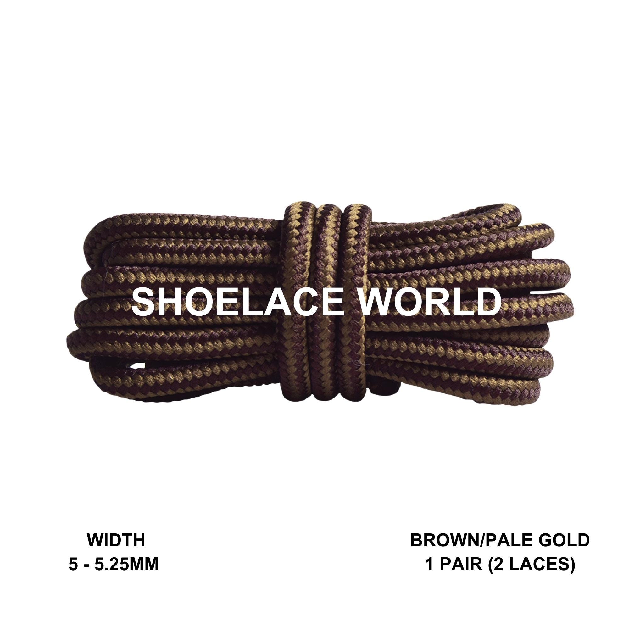 Brown / Pale Gold Round Work Boots Shoelaces 5-5.25mm Classic Colorful Boot Laces Ships Out From The USA Next Day Brown / Pale Gold Round Work Boots Shoelaces 5-5.25mm Classic Colorful Boot Laces Ships Out From The USA Next Day