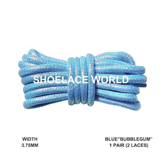 Lacci per scarpe in corda glitterata blu Bubblegum da 3,75 mm con