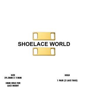 Gold Metal Shoelace Lace Tags Premium Lace Charms Dubraes Ships Out From The USA Next Day