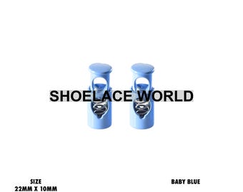 Baby Blue Metal Shoelace Lace Locks Premium Lace Stoppers Ships Out From The USA Next Day