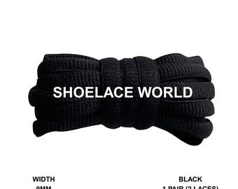 Black Oval Wide V2 Shoelaces 9mm Compatible SB Replacement Dunk Laces Ships Out From The USA Next Day