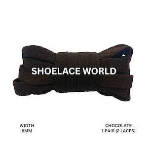Chocolate Classic Flat Shoelaces 5/16 Inch 8mm Laces Ships Out From The USA Next Day