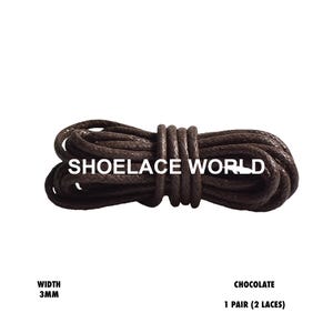 Chocolate Rope Thin Wax Shoelaces 3mm Laces Ships Out From The USA Next Day