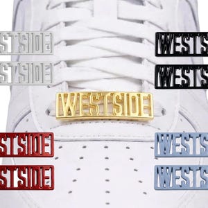 Westside Metal Shoelace Tags Premium Statement Lace Charms " Dubraes Spedito dagli Stati Uniti il giorno successivo