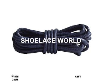 Cadarços finos encerados Navy Rope de 3 mm. Envio dos EUA no dia seguinte.