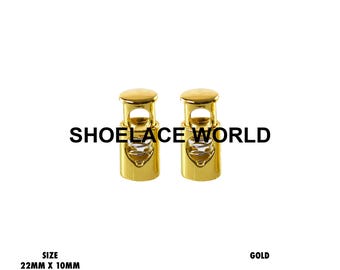 Gold Metal Shoelace Lace Locks Premium Lace Stoppers Ships Out From The USA Next Day