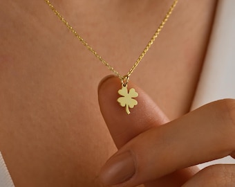Elegant Clover Necklace with Symbol and Letter, Silver Clover Necklace, Personalized Necklace Gift, Unique Christmas Gift, Good Luck Pendant