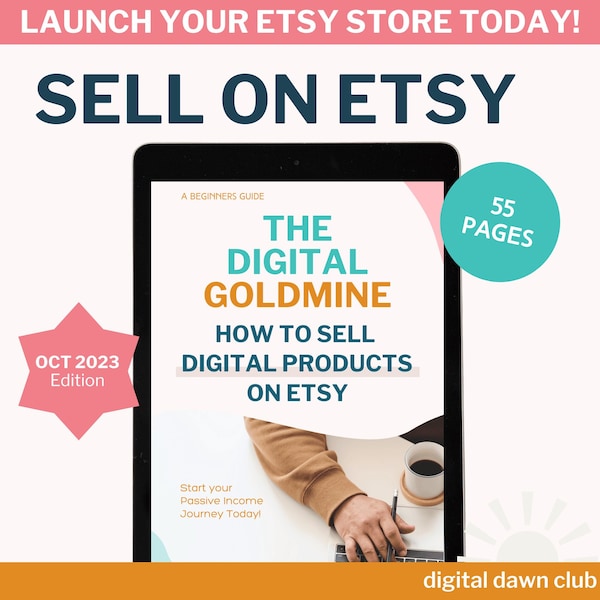 Cómo vender en Etsy, guía para principiantes sobre la venta de productos digitales en línea, libro electrónico de ingresos pasivos, libro electrónico lateral, Nueva guía para vendedores de Etsy
