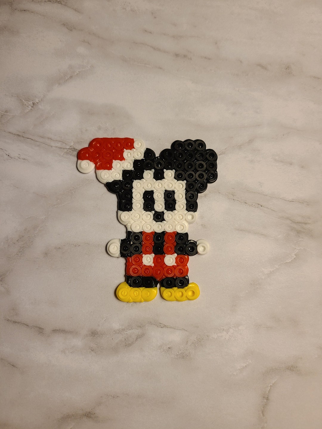 Week 7, Day 45, Black & White, Mickey Mouse. Perler Beads 365 Day