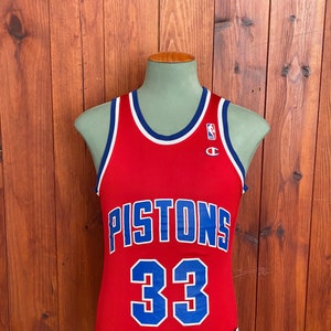 VTG 90s Detroit Pistons Grant Hill Basketball Jersey Teal Mesh #33