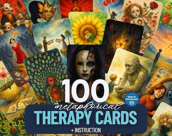 100 Metaphorical Therapy Cards – Associative, Coaching & Counseling Tool For Childhood Trauma. Inner Child Resources. Storytelling Gift. IFS
