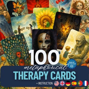100 Tarjetas de Terapia Metafórica – Herramienta asociativa, de coaching y de asesoramiento para el trauma infantil. Recursos para el niño interior. Regalo para contar historias. IFS