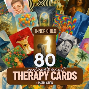 80 carte di terapia metaforica - Edizione Bambino Interiore. Strumento associativo, di coaching e consulenza per i traumi infantili. Regalo di narrazione. IFS.