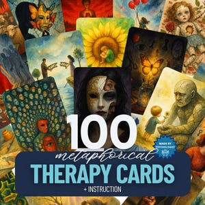 100 cartes de thérapie métaphorique – Outil associatif, de coaching et de conseil pour les traumatismes infantiles. Ressources pour l'enfant intérieur. Cadeau narratif. IFS