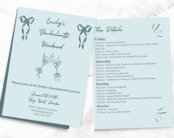 Illustrated Bachelorette Party Invitation Template