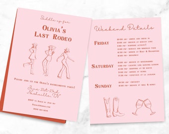 Cowgirl Bachelorette Party Invitation Template | Cowgirl Invitation | Nashville Bachelorette Party Invitation